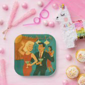 Mid Century Martini Dance Party Papieren Bordje (Feest)