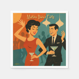 Mid Century Martini Dance Party Servet