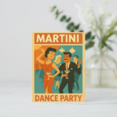 Mid Century Martini Dansfeest Briefkaart (Staand voorkant)