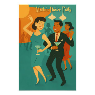 Mid Century Martini Dansfeest Foto Afdruk