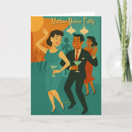 Mid Century Martini Dansfeest Kaart