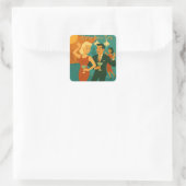 Mid Century Martini Dansfeest Vierkante Sticker (Tas)