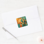 Mid Century Martini Dansfeest Vierkante Sticker (Envelop)