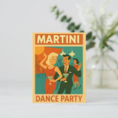 Mid Century Martini Feestje Briefkaart (Staand voorkant)