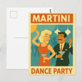 Mid Century Martini Feestje Briefkaart (Voorkant / Achterkant)