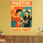 Mid Century Martini Feestje Canvas Afdruk (Insitu (Woonkamer))