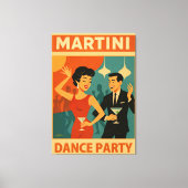 Mid Century Martini Feestje Canvas Afdruk (Voorkant)