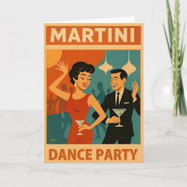 Mid Century Martini Feestje Kaart
