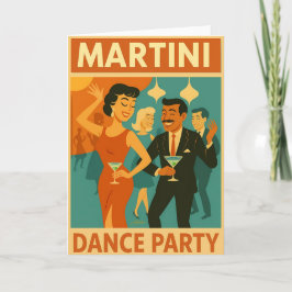 Mid Century Martini Feestje Kaart