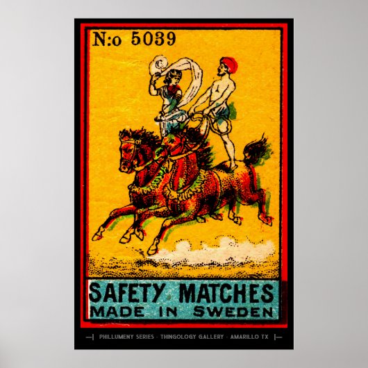 Mid Century Matchbox Hoesje Art Poster (Voorkant)