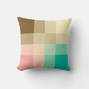 Mid-Century mega-gipsplaat - bruin en perzik Kussen