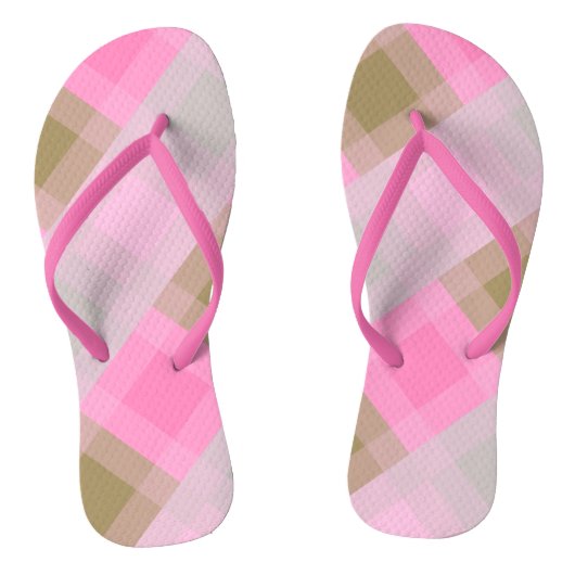 Mid-Century mega-gipsplaat - grijs / grijs, roze, Teenslippers (Voetbed)