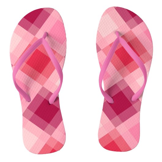 Mid-Century mega-gipsplaat - roze en wijn Teenslippers (Voetbed)