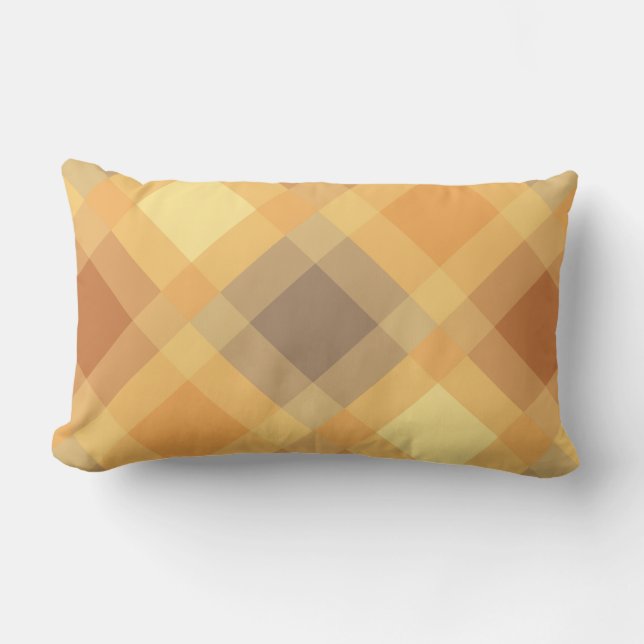 Mid-Century mega plaid - Aarde-neutralen Kussen (Voorkant)