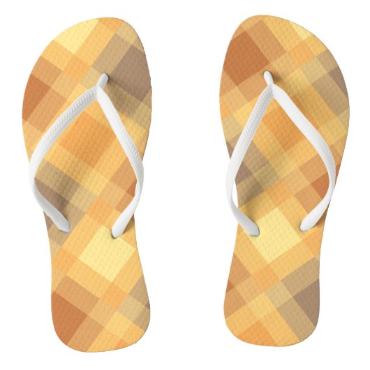 Mid-Century mega plaid - Aarde-neutralen Teenslippers (Voetbed)