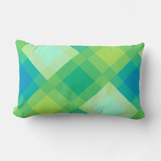 Mid-Century mega plaid - jade green Kussen (Voorkant)