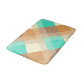 Mid-Century mega plaid - tan & turquoise Badmat (Gekanteld)