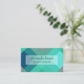 Mid-Century mega plaid - turkooizen & grijs Visitekaartje (Staand voorkant)