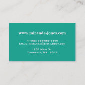 Mid-Century mega plaid - turkooizen & grijs Visitekaartje (Achterkant)