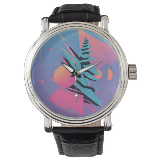 Mid-Century Memphis Design - Ken Gage Art Horloge