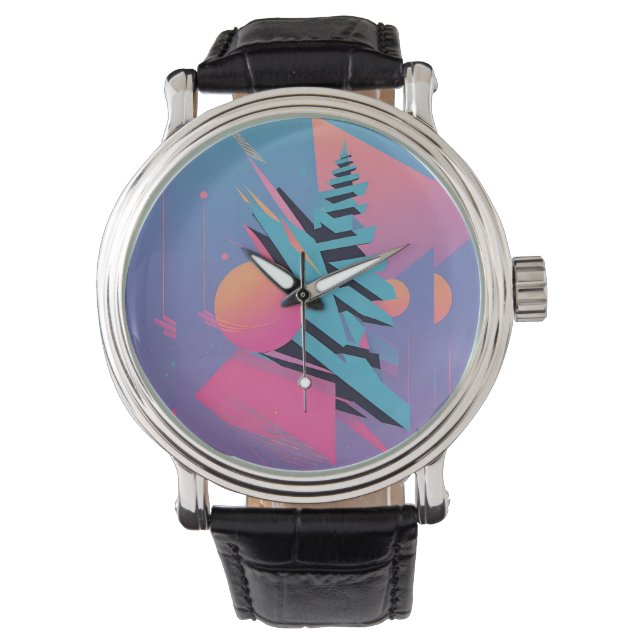 Mid-Century Memphis Design - Ken Gage Art Horloge (Voorkant)