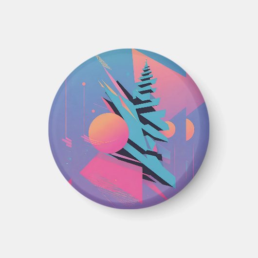 Mid-Century Memphis Design - Ken Gage Art Magneet (Voorkant)