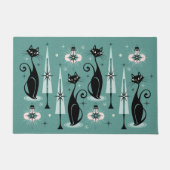Mid Century Meow Atomic Kat Christmas Deurmat (Voorkant)