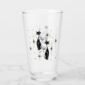 Mid Century Meow Retro Atomic Cats ©studioxine Glas (Achterkant)