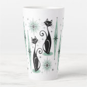 Mid Century Meow Retro Atomic Cats ©studioxine Latte Mok (Voorkant)