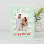 Mid Century Merry and Married Christmas Kaart (Staand voorkant)