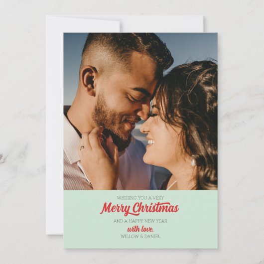 Mid Century Merry and Married Christmas Kaart (Achterkant)