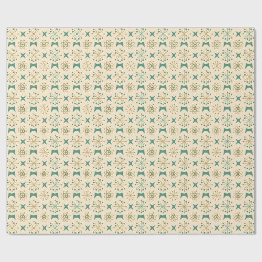 Mid-Century Merry & Bright Vakantie Cadeaupapier (Vlak)
