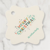 Mid-Century Merry Christmas – Retro Style Bedankjes Labels (Voorkant)