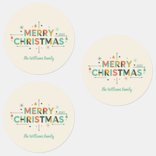Mid-Century Merry Christmas – Retro Style Labels (Groep)