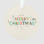 Mid-Century Merry Christmas – Retro Style Ornament (voorkant)