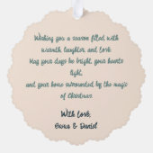 Mid-Century Merry Christmas – Retro Style Ornament Kaart (Achterkant)