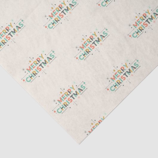 Mid-Century Merry Christmas – Retro Style Tissuepapier (Detail)