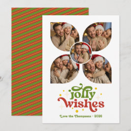 Mid-Century Merry Retro Fotocollage Kerstmis Feestdagenkaart