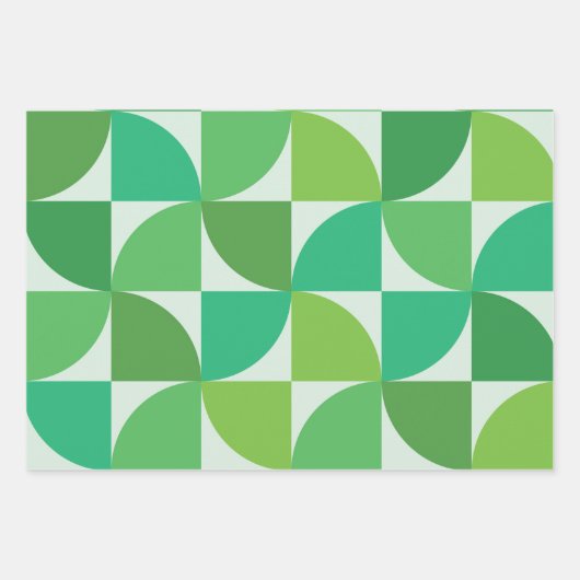 Mid Century Mint en limoengroen abstract patroon Inpakpapier Vel (Voorkant 2)