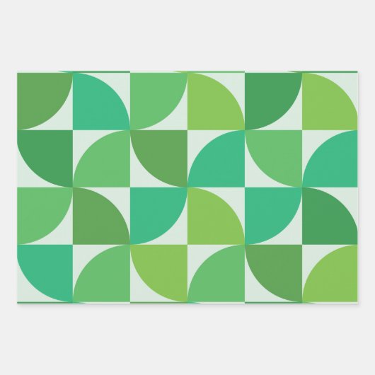 Mid Century Mint en limoengroen abstract patroon Inpakpapier Vel (Voorkant)