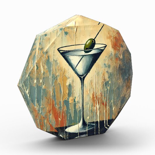 Mid Century Mixed Media Martini Kunst Fotoblokken (Links)