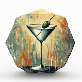 Mid Century Mixed Media Martini Kunst Fotoblokken (Voorkant)