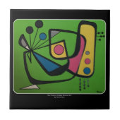 Mid Century Mod Abstract #4 schilderij op een Tegeltje (Voorkant)