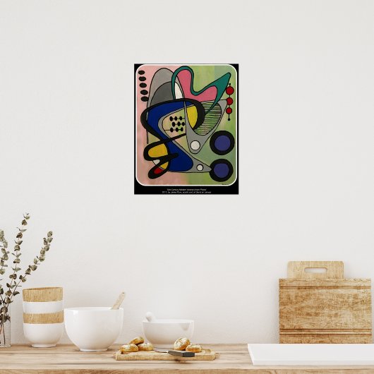'Mid-Century Mod Abstract, Astro Picnic' schilderi Poster (Keuken)
