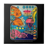 Mid Century Mod Abstract Ocean Aquatic schilderij  Tegeltje (Voorkant)