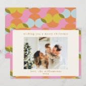 Mid Century Mod Abstracte geometrische kerstfoto Feestdagenkaart (Voorkant / Achterkant)