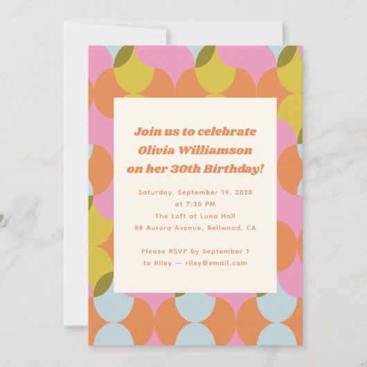 Mid Century Mod Abstracte geometrische verjaardags Kaart (Voorkant)