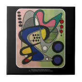 Mid Century Mod Astro Picnic schildert op een Tegeltje (Voorkant)