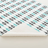 Mid Century Mod Atomic style turquoise zwart Sherpa Deken (3/4)