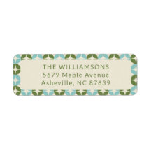 Mid Century Mod Blauw Sage Groen Retouradres